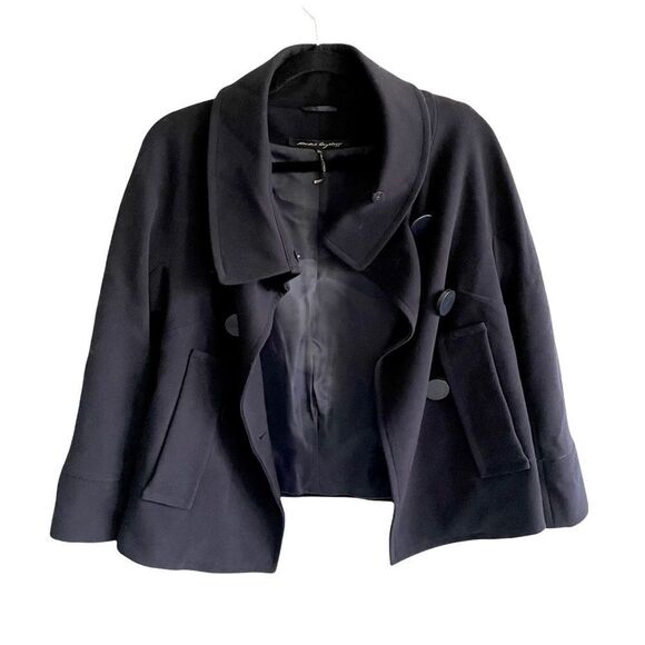 SANDRA ANGELOZZI Double Breasted Pea Coat Jacket Navy Blue 30 EU - Picture 4 of 6